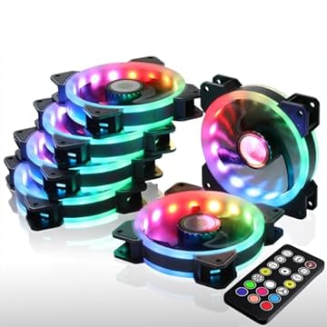 DS 6 ventiladores de refrigeração RGB de 120 mm para PC, ventiladores de capa de LED com controle remoto para computador, resfriadores de CPU de capa de PC, sistema de radiadores (8ª geração Hub Box,