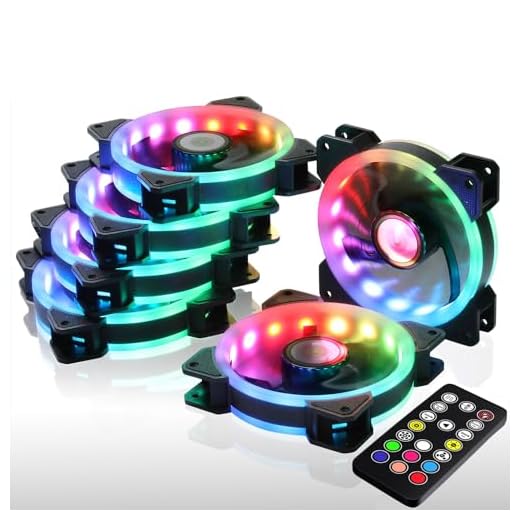 DS Wireless RF Control RGB LED 120MM Case Fans for PC Cases, CPU Coolers, Radiators System (6pcs RGB Fans, 4th GEN Controller, A Series)