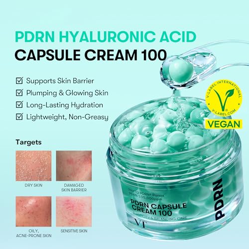 Image of VT COSMETICS PDRN Capsule Cream 100, Hydrating Face Moisturizer with 100,000ppm PDRN, Hyaluronic Acid, 9 Peptides, Firming & Plumping Nourishing Cream, Korean Skin Care (1.69 fl. oz.)