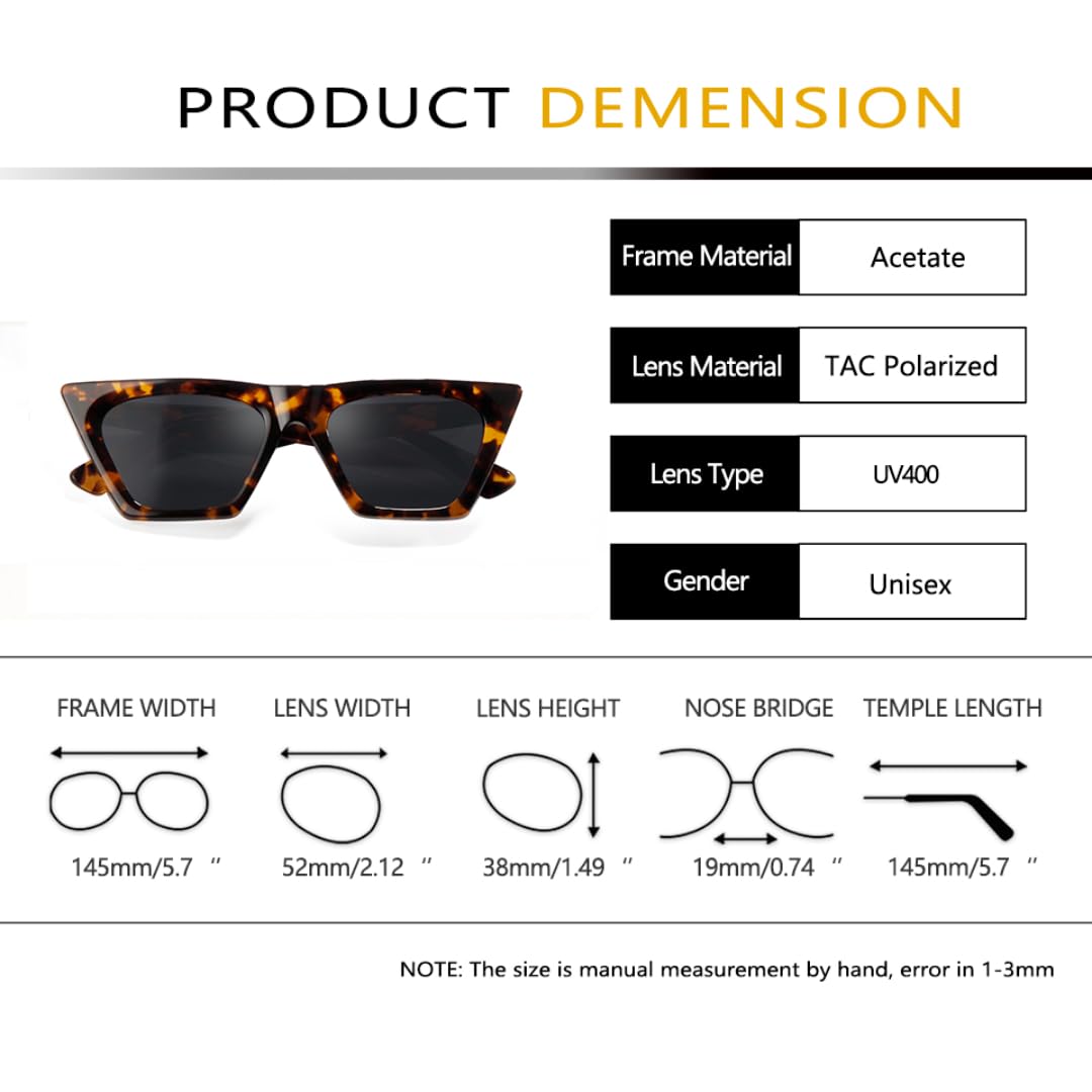 Occhiali da sole oversize da donna alla moda con montatura in acetato, polarizzati, per donna, tonalità UV400