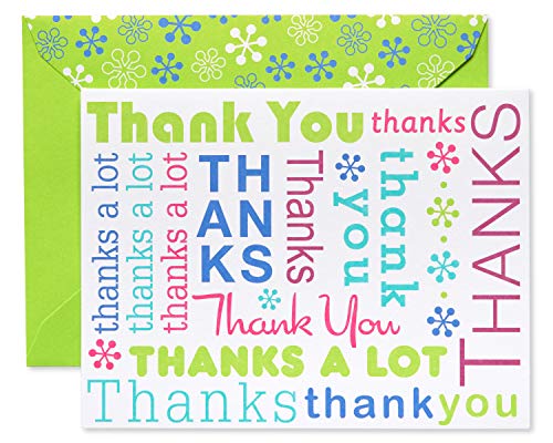 American Greetings Thank You Cards with Envelopes, Multicolored Script (50-Count)
