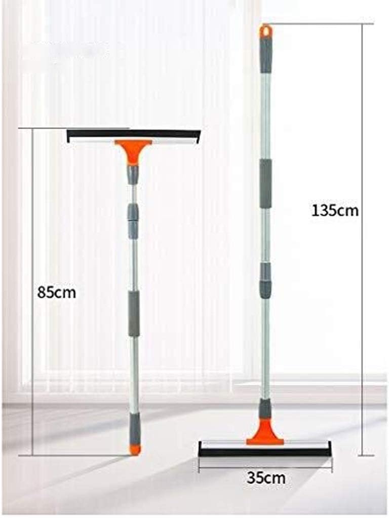 Window Scraper- Squeegee and Microfiber Window Scrubber Window & Glass Combo Extension