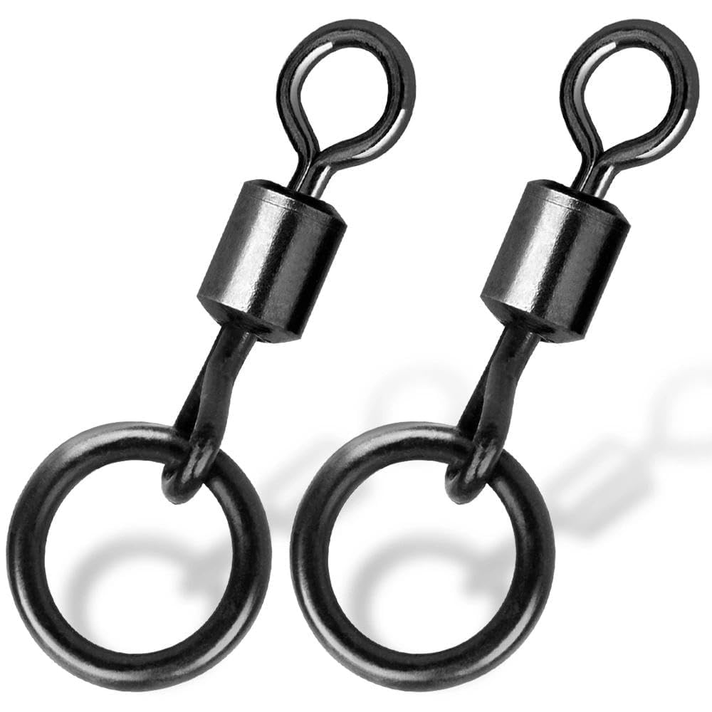 9KM DWLIFE Fishing Swivels High Strength Sea Fishing Tackle with Split Rings Rust-proof Sea Fishing Accessories for Carp Pike Fishing Saltwater Freshwater 12#