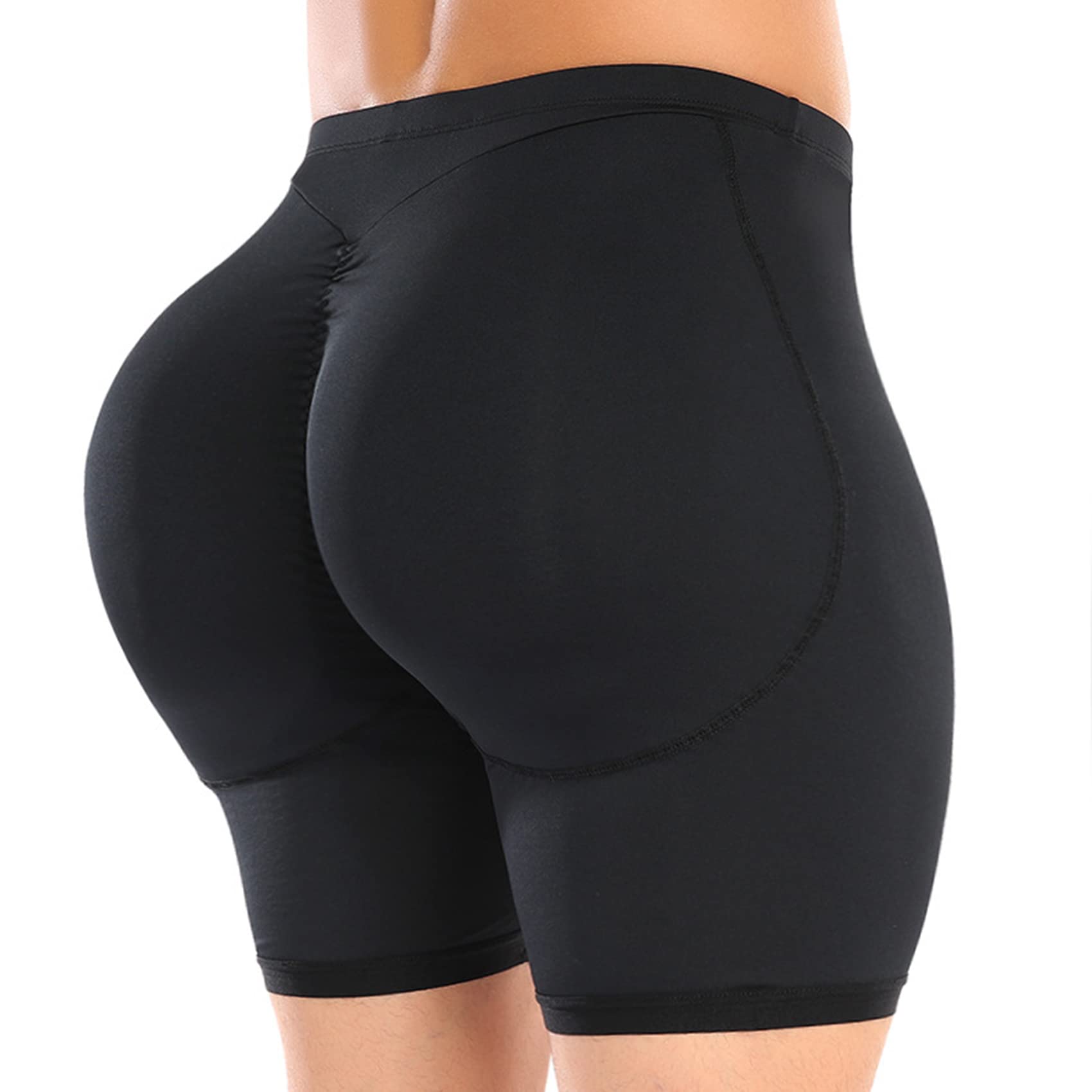 NLAVW Shorts Shorts de Shorts del Cuerpo de los Hombres 4xl-6XL, Shorts Shorts Shorts Breast Shorts Butt Booster Ropa Interior Hip-up Shaper Shaper Shaper Boxer,Negro,3XL