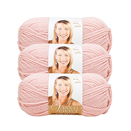 Image of Lion Brand Yarn, Vanna's Choice Crochet Yarn, Pink, 3 Pack