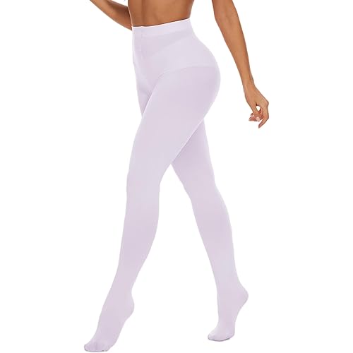 Citystl Opaque Black Tights for Women, 80D Solid Color Soft Tights, Control Top Microfiber Pantyhose for women