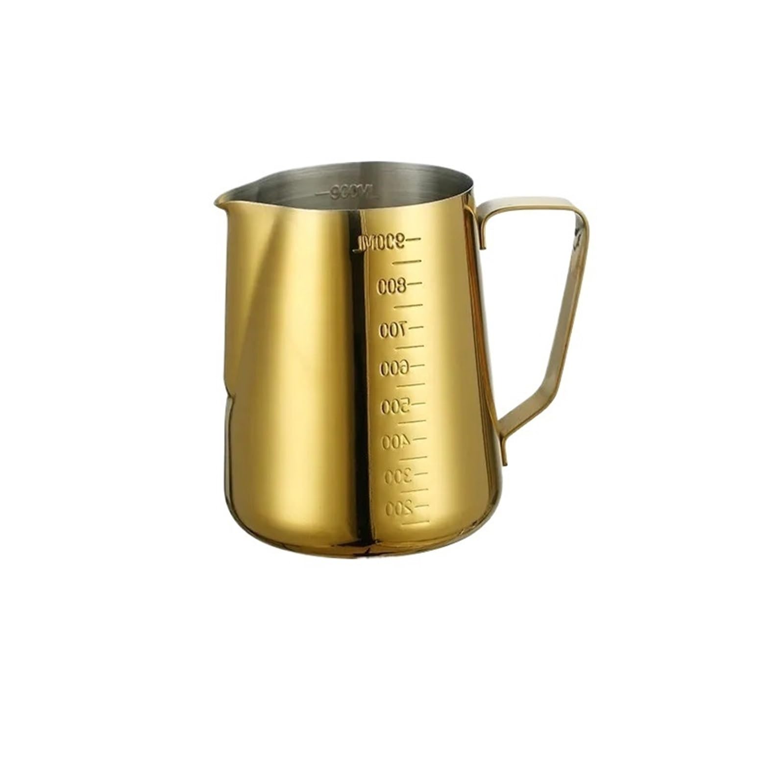 Milk Frothing Jug 900ML Stainless Steel Pitcher Coffee Frothing Jug Pull Flower Cup Cappuccino Milk Pot Espresso Cup Latte Art Milk Frother Jugs(900ML with Scale)