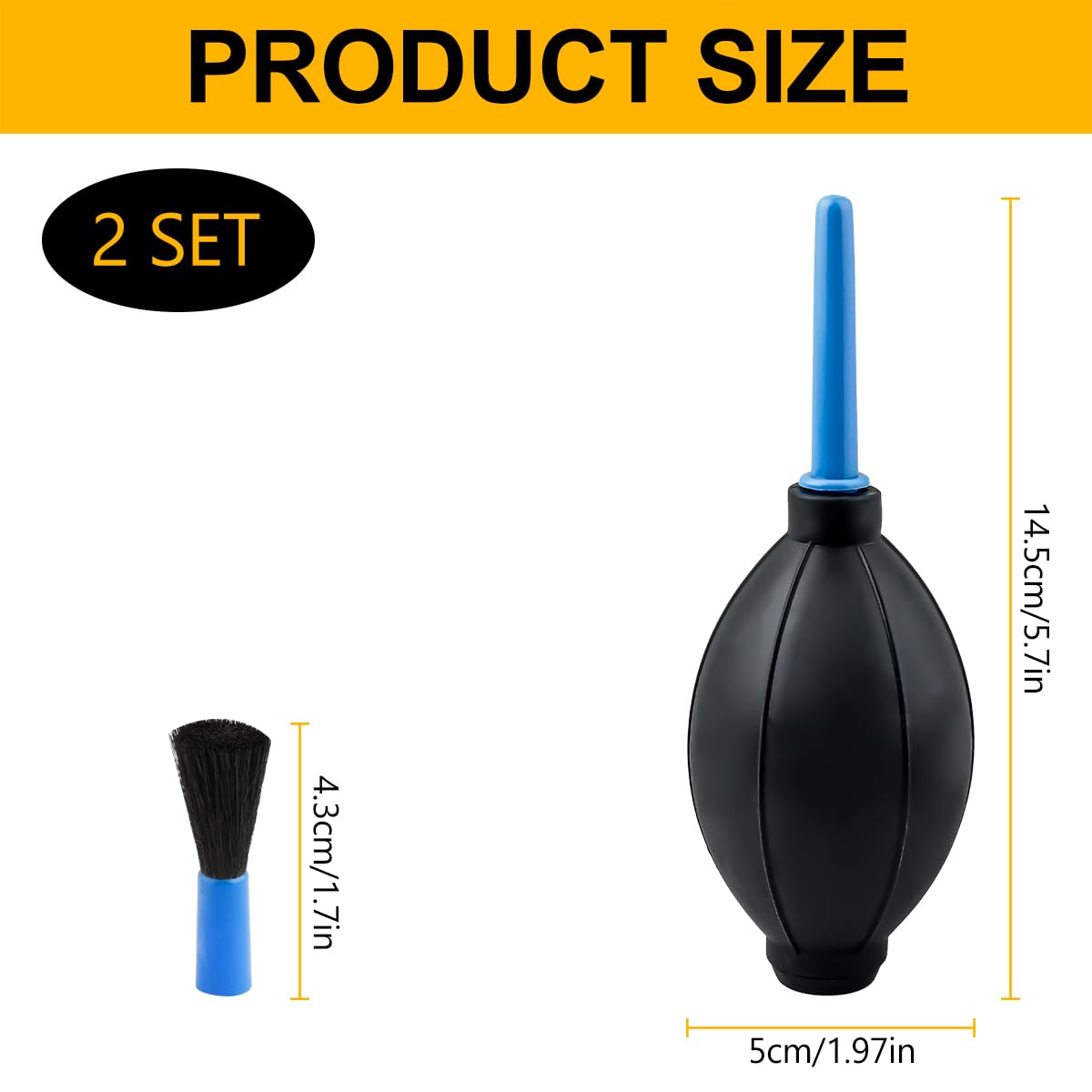 Lotsdonxia Air Blower & Soft Brush Cleaner Pump, Large Airflow Powerful Dust Removal Tool for Cameras Keyboards, Lenses - Image 2