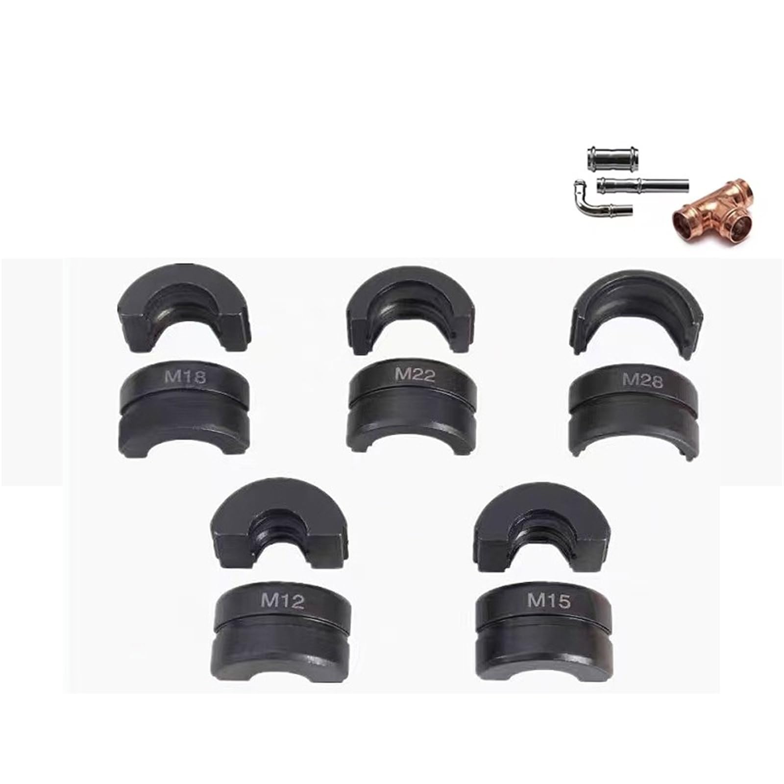 Bqrtvxsd M12 M15 M18 M22 M28 Compatible For Mgxek Hydraulic Pipe Crimping Jaw, Th‑U & V‑Series Press Molds For Pex & Copper Fittings(M12 M15 M18 M22 M28)