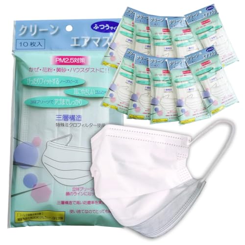 [���C���e���A�Y��] �N���[���G�A�}�X�N10������×10�i�v100���j 1����7�~ �}�X�N �z�R�� PM2.5 ���� �򖗖h�~ �s�D�z �v���[�c 10��� ��