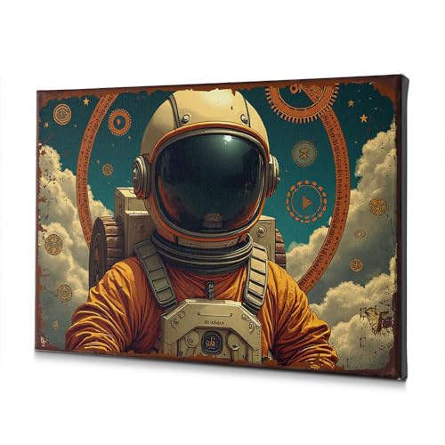 Tableau astronaute espace sur toile 30x40 cm pour salon et chambre