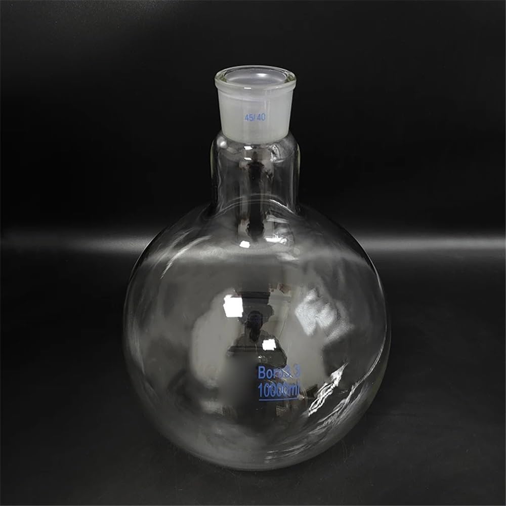Vetreria da laboratorio Pallone a fondo piatto con bocca da 1000 ml a 50000 ml e giunto 45/40, pallone a collo singolo in vetro borosilicato(3000mL)