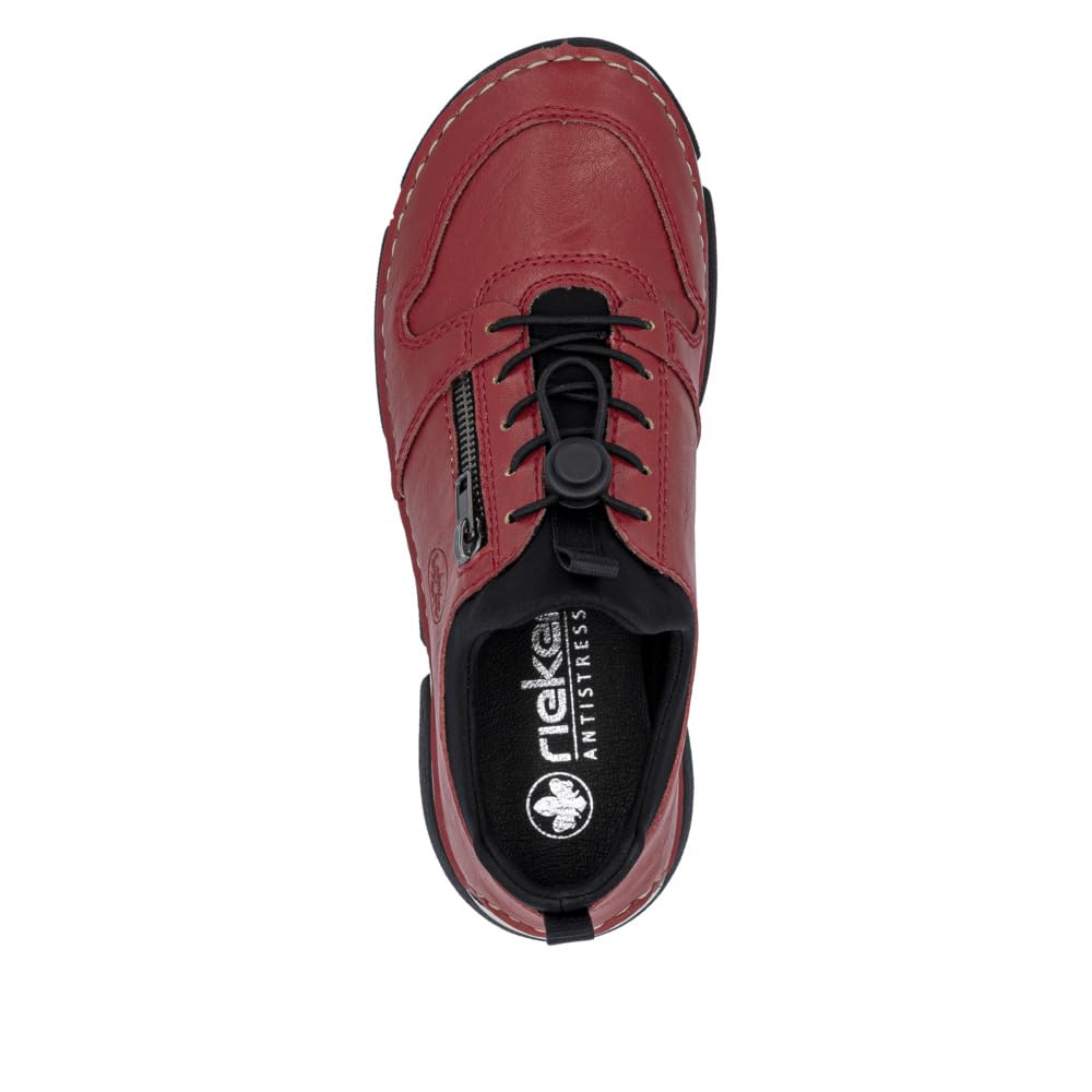 Rieker 45951-33 Damen Schnürschuh Textil/Synthetik rot rot