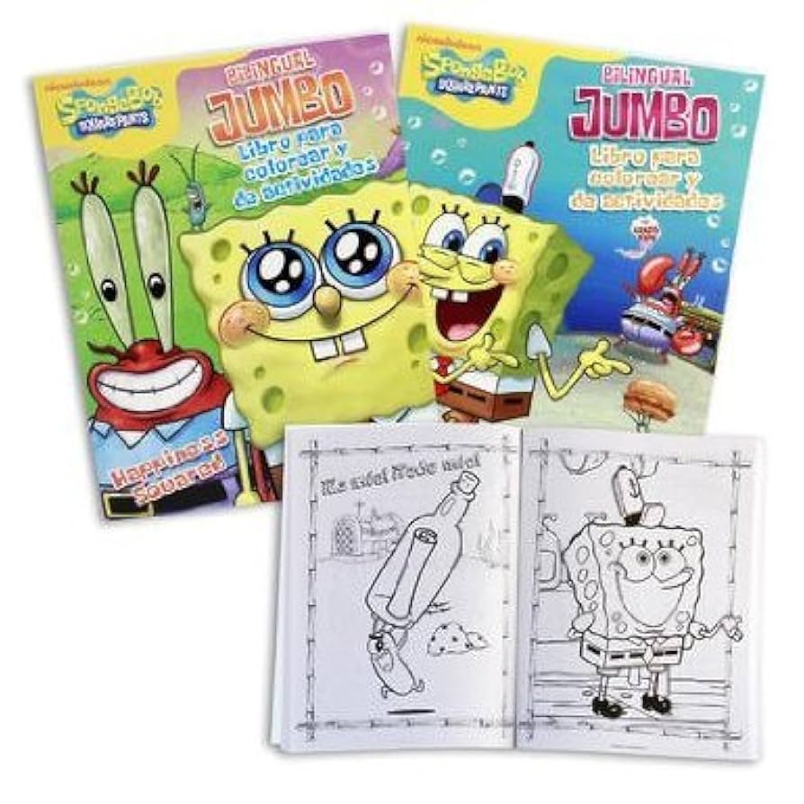 Amazon.co.jp: スポンジボブ バイリンガル 塗り絵 96ページ