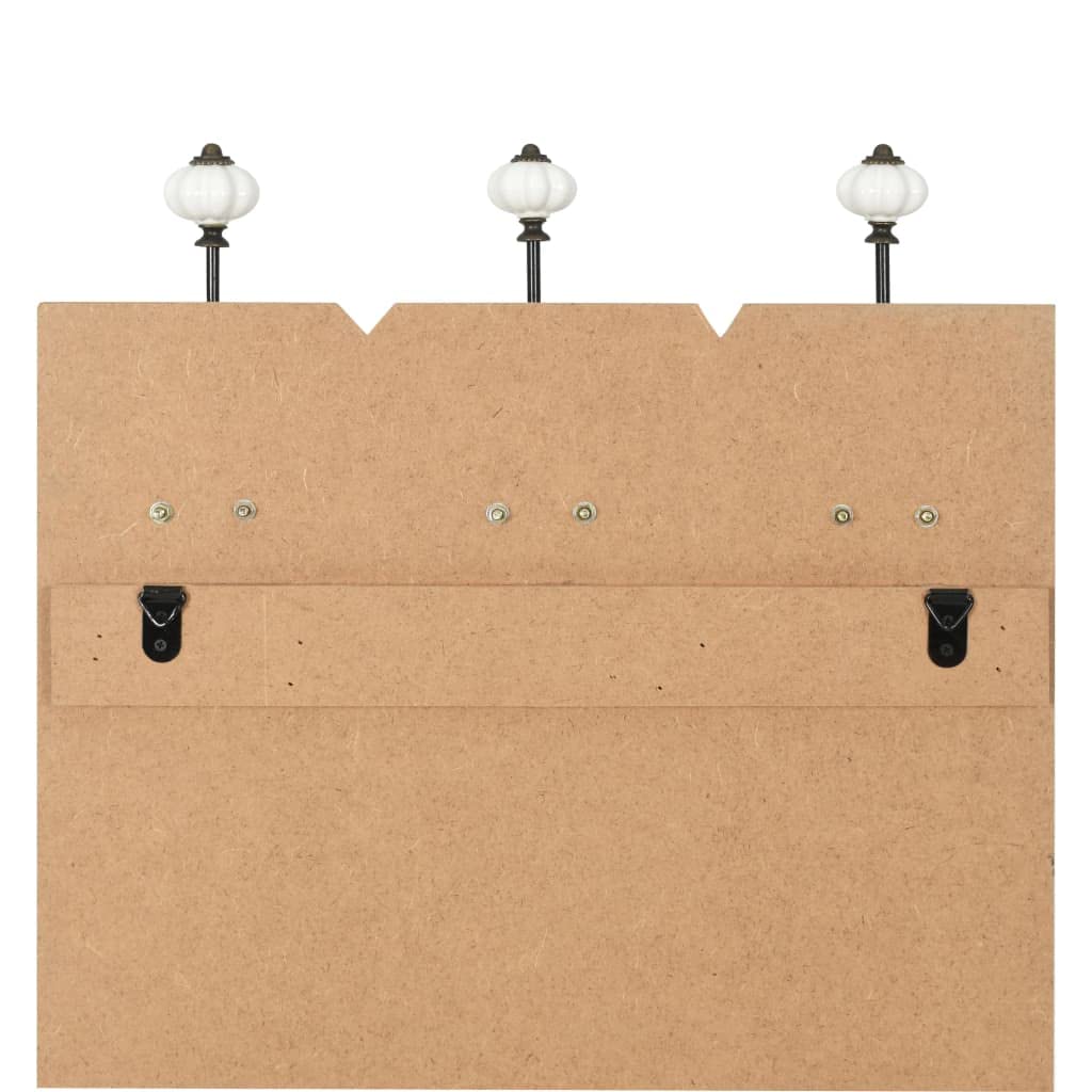 Wieszak ścienny z 6 hakami 120 x 40 cm, metalowe haczyki z płyty MDF, napis w stylu vintage, do wejścia, korytarza, porządku, wieszak na ubrania, wieszak na ubrania