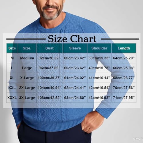 Men's Oversized Sweater Long Sleeve Crew Neck Y2K Slim Fit Basic Casual Jacquard Knitted Pullover Sweaters Top3