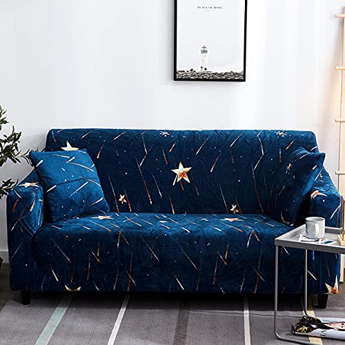 Housse canapé 2 places imprimé météores style 7 extensible 145-185cm - 3