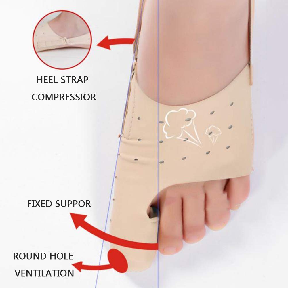 Daumen Valgus Corrector Einstellbarer Druck, Bunion Correctors Rutschfester Verschleiß Atmungsaktive Komfortkorrektur Schmerzlinderung Unisex Beige-Right-S