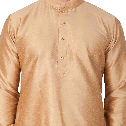 Image of VASTRAMAY Men Banarasi Silk Solid Kurta | Soft Cotton Blend Ethnic Kurta | Comfortable for Festive & Wedding Occasions