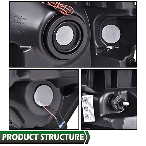 Image of GRAND ORANGE LED DRL Headlight Assembly, Compatible with Ford F150 2009-2014, Left Driver & Right Passenger Side 2PCS, Headlamps Smoke Lens Black Housing Clear Reflector, FO2503289 DL3Z13008EC