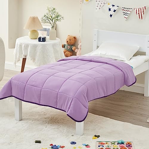 Image of yescool Weighted Blanket (5 lbs, 36 inch x 48 inch, Purple) Cooling Heavy Blanket, Perfect for 40-60 lbs, Breathable Throw Blanket Gifts with Premium Glass Bead, Machine Washable