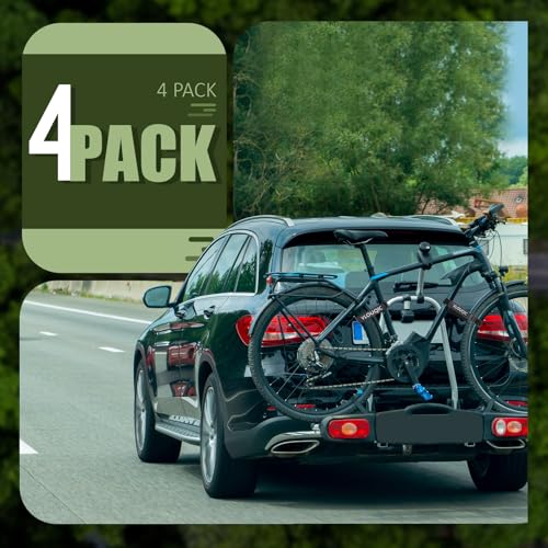 Image of 4 PCS Bike Rack Straps Bike Wheel Straps, Adjustable Bike Straps for Rack with Durability Hook Bike Car Rack Accessories, Keep The Bicycle Wheel from Spinning for Transportation and Storage