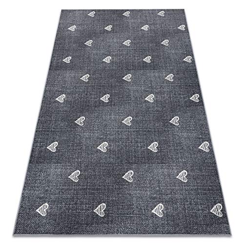rugsx Tapis Enfant Hearts Jeans, Vintage pour Chambre de bébé, Tapis de Jeux, Chambres d'enfants, Gris 100x150 cm Cover