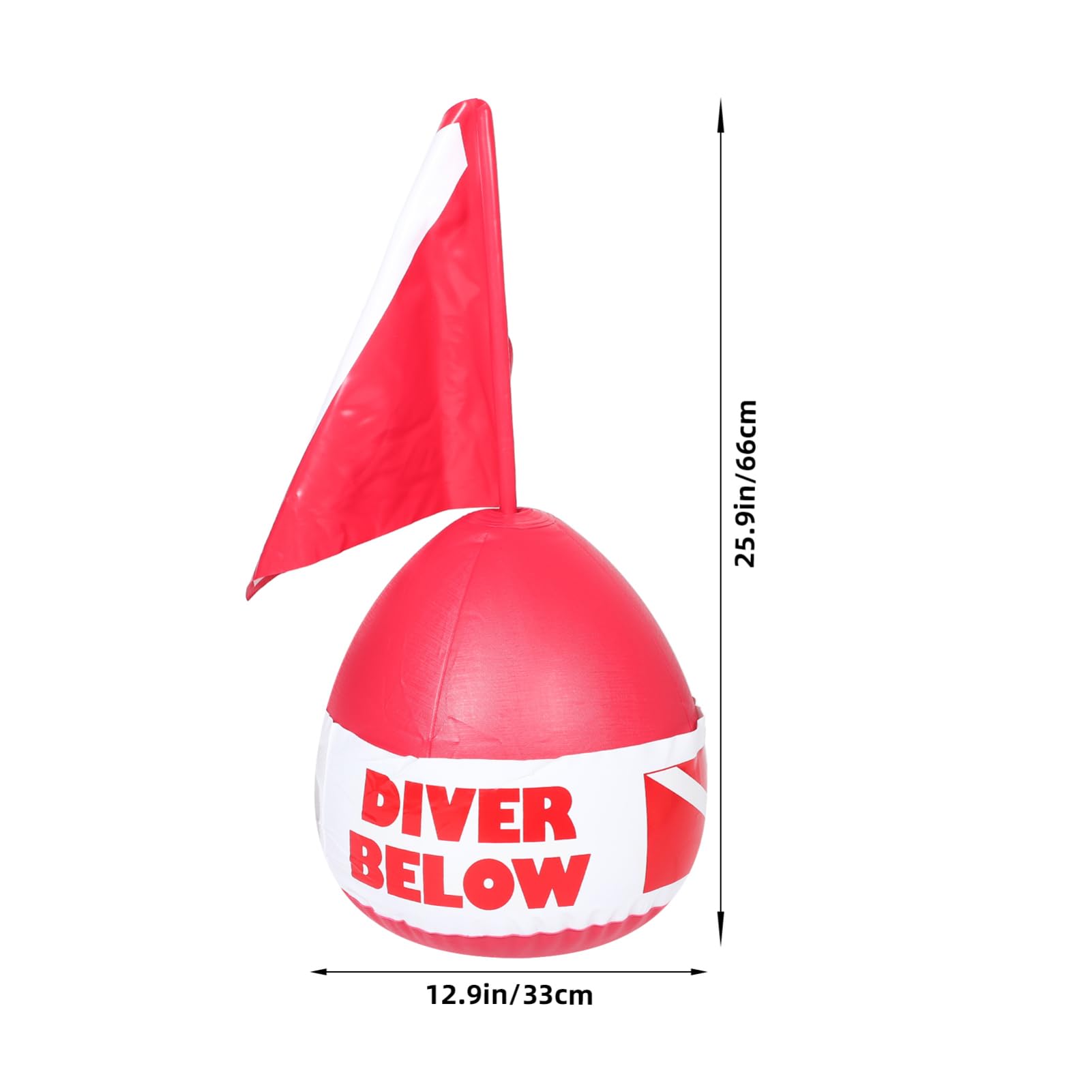 KICHOUSE Rescue PVC Buoy Ball with Dive Flag Inflatable Floater for Outdoor Diving and Scuba Activities Highly Visible Durable and Versatile for Positioning and Warning Signals