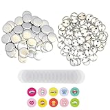 YiiYiiGO 25mm 缶バッジ パーツ 丸形材料 缶バッジマシーン用素材 DIY 缶バッジ パーツセット 100個セット