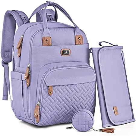 Dikaslon Wickeltasche Rucksack Großer Wickelrucksack mit Multifunktions-Babytaschen und mobiler Wickelauflage - Schnullerhalter und Kinderwagengurte - für Mama und Papa, Einheitsgr