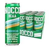 NOCCO Zero Sugar BCAA Drink, Caribbean- 12 Fl Oz (Pack of 12) - 0mg Caffeine, Sugar Free with Branched Chain Amino Acids, Carbonated & Low Calorie, B Vitamins, Grab & Go Performance Beverage