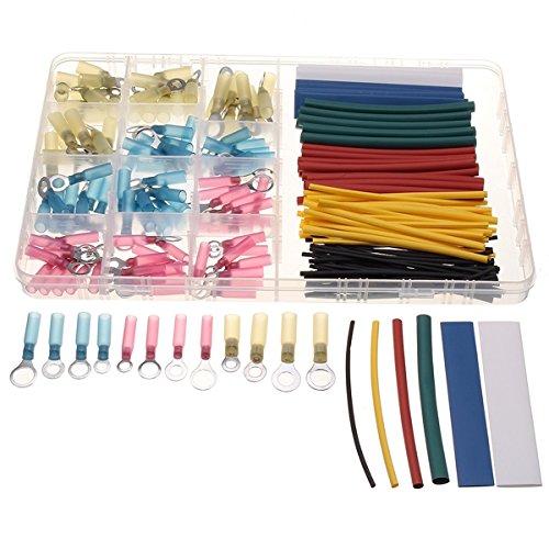 LTEFTLFLSoloop 220Pcs Assorted Electrical Crimp Terminal Connector+Heat Ahrinkable Box Kit
