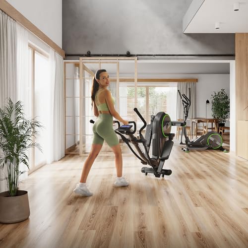 Crosstrainer Wave, Ellipsentrainer bis zu 120 kg, Crosstrainer für Zuhause, Cardio Trainingsgerät, Exercise Machines, Heimtrainer, 32 Widerstandsstufen, Bluetooth, iPad-Halterung – Bild 5