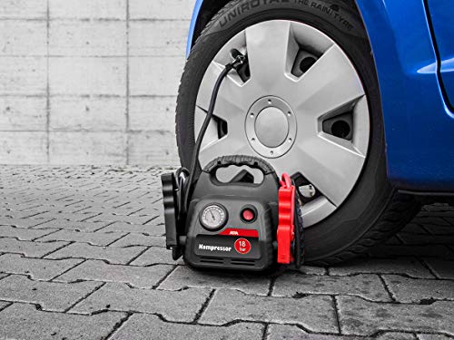 APA 16540 Power Pack, mit Kompressor und Starthilfe, 12 V,Schwarz, Grau, Rot