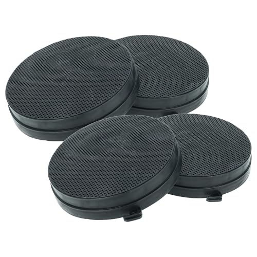 vhbw 4x Filtres à charbon actif compatible avec Falmec VERSO, 1210, 1220, 1410-00, 1420 NOIR, 1410, 1420, 1420-00 hotte aspirante - 16,8 cm