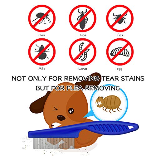 7 Pieces Tear Stain Remover Comb Double-sided Dog Eye Comb Brush Dog Flea Combs Double Head Grooming Comb Multipurpose… - Image 7