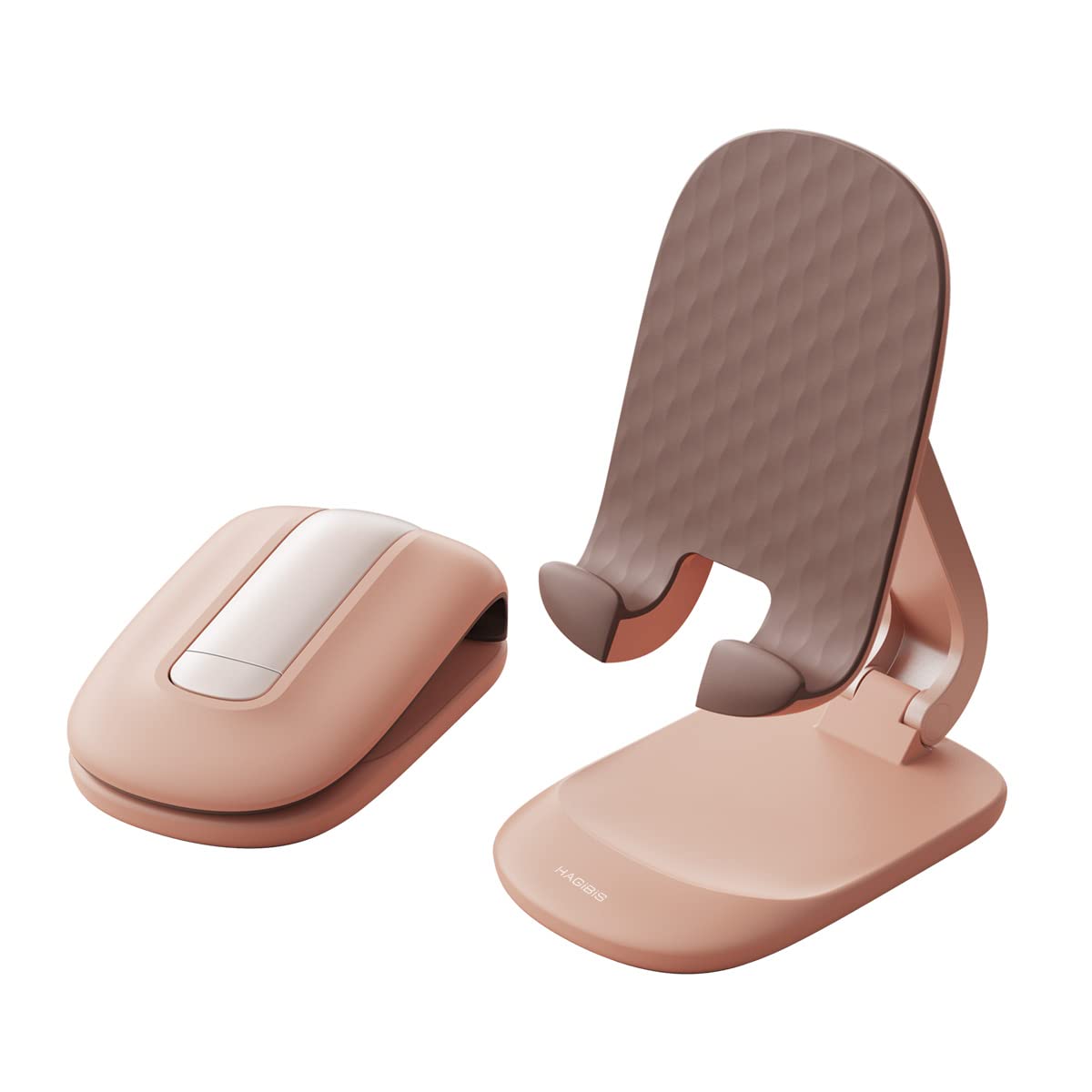 HagibisFoldable Cell Phone Stand Desktop Cell Phone Stand mini Adjustable cute Phone Holder for iPhone 13/12/11 Pro Max iPad Mini Samsung Tablet (Pink)