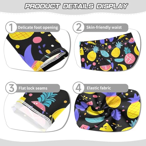 ALAZA Girls' Leggings Children's Yoga Pants Skinny Printed Dance Colorful Fruit Comfortable 4T2