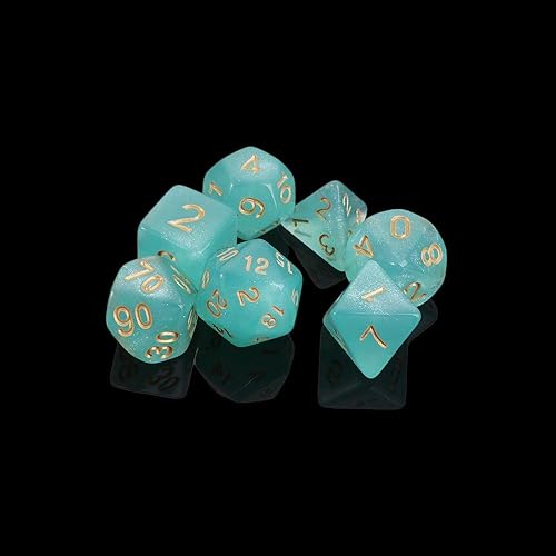 Miniatura 6 de MinLia Juego de 7 piezas de dados poliédricos con purpurina Star Shine D4 D6 D8 D10 D% D12 D20 Juego Juguetes Jugando Juegos Glitter Galaxy Dices