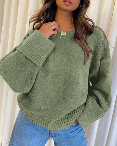 Image of PRETTYGARDEN Women's Fall Fashion Cozy Oversized Sweaters | Soft Warm,Ribbed Chunky Knit,Crewneck Long Sleeve,Loose Fit Fuzzy, Pullover Tops,Dressy Casual Blouses,Holiday Winter Outfits