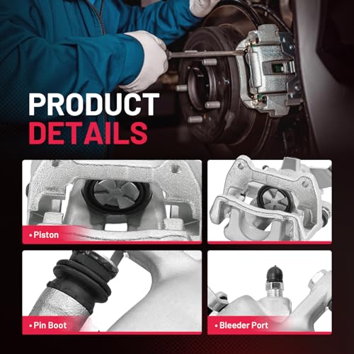 Image of BDFHYK 19-B3318 19-B3319 Rear Disc Brake Caliper Assembly Compatible with Mini Cooper 2007 2008 2009 2010 2011 2012 2013 2014 2015 1.6L L4, GAS 2pcs