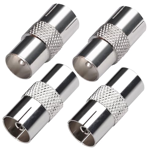 TUOLNK PAL Male to Female TV Aerial Coaxial Connectors TV Male to Female Aerial Adapter for Aerial Cable Satellite Cable 4Pcs