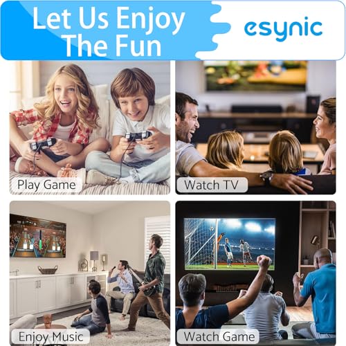 Image of eSynic Portable 192KHZ Optical to RCA Audio Adapter 7 FT Cable Long | DAC Chip-Easy to Setup-Aluminum Shell-For HDTV /Blu-ray /DVD /Gaming Consoles to L /R Stereo Audio-Must Be Set PCM Audio Format