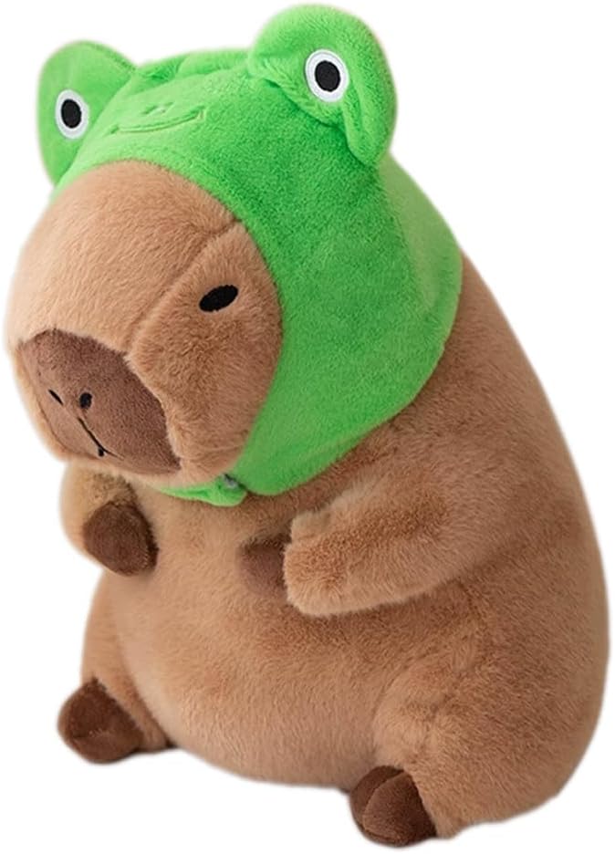 Capybara Plush Toy Turtle Backpack Cuddly Soft Stuffed Animal Pillow, Cute Capybara Plushie for Boys and Girls, Birthday Gift Valentines Days Easter Gift 9"
