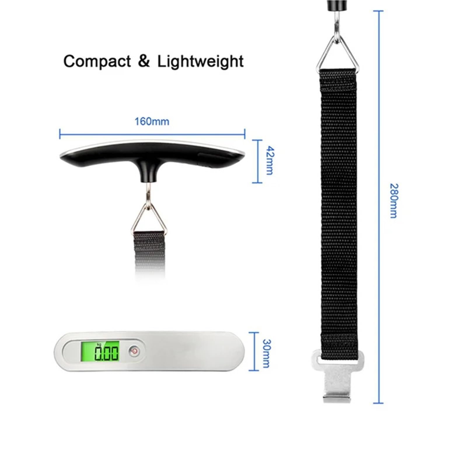 Báscula de equipaje, Báscula digital for equipaje, minibáscula de 50 kg, báscula electrónica portátil alta precisión for colgar maletas mano,para maleta de viaje con pesaje