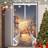 Thermo Türvorhang 124 x 70 cm Winddichter Thermisch Winter, Wasserdicht Schalldämmender, Magnetischer Thermisch Isolierter Türvorhang für Küche Balkone, Schlafzimmer, A