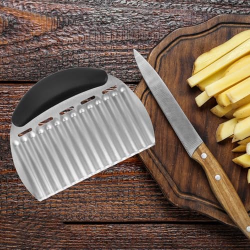 Cortador de ondas metálico UKCOCO para papas y verduras miniatura 5