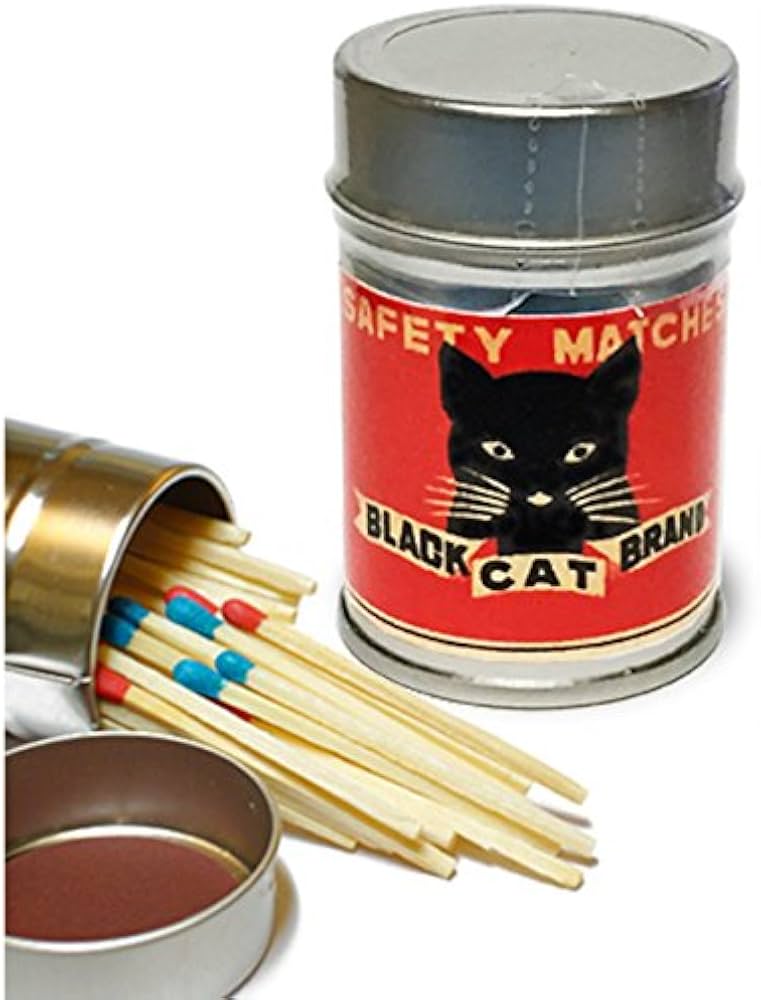 Amazon | レトロラベル缶マッチ・猫シリーズ001 | ナカムラマッチ | 火