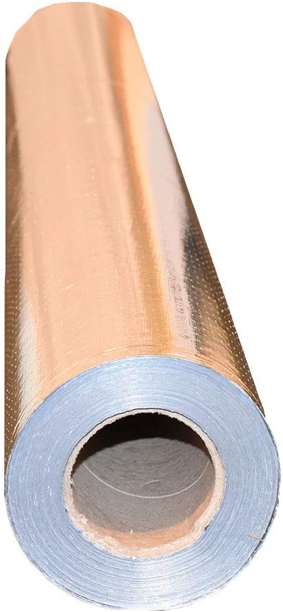 100sqft (2ft Wide) of NASA TECH Commercial Grade Perforated Platinum No Tear Green Energy Radiant Barrier Reflective Insulation Solar Attic Foil Roof Attic House Wrap SCIF RIFD