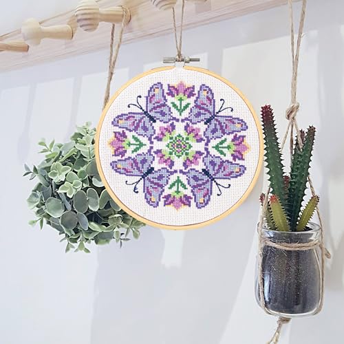 Image of Diamond Dotz No-Count Cross Stitch Flutterby Mandala - 6 in